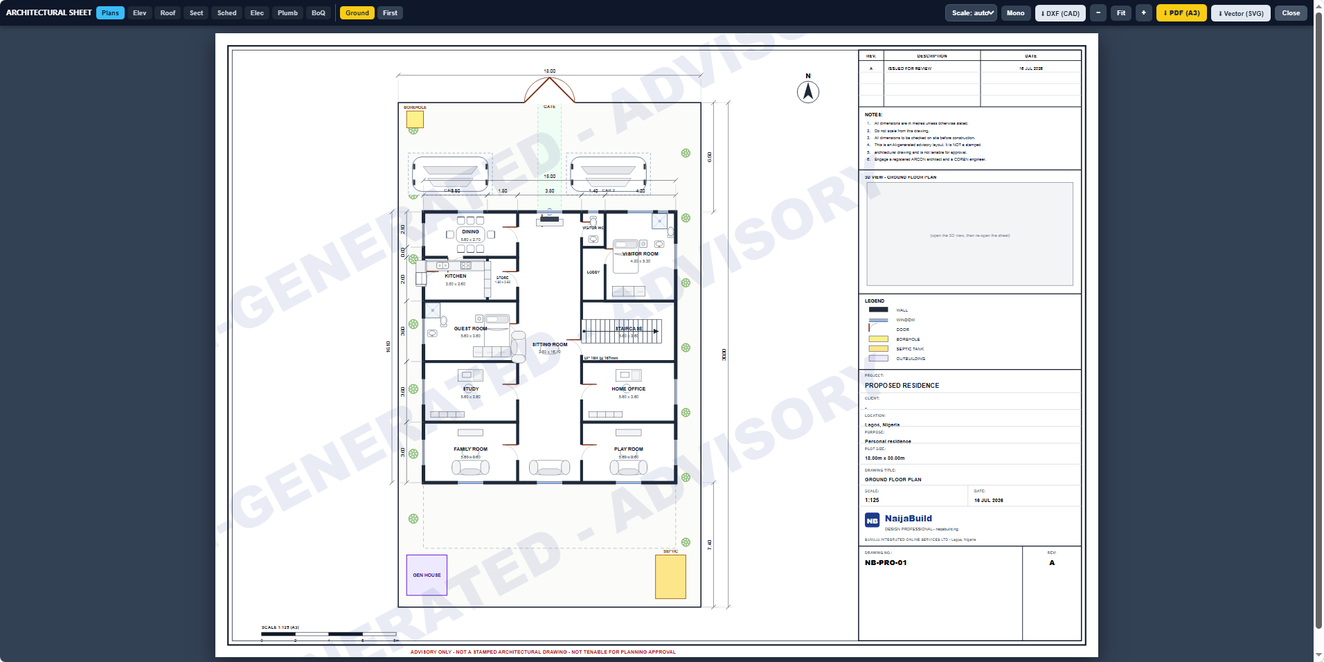 A3 floor plan sheet
